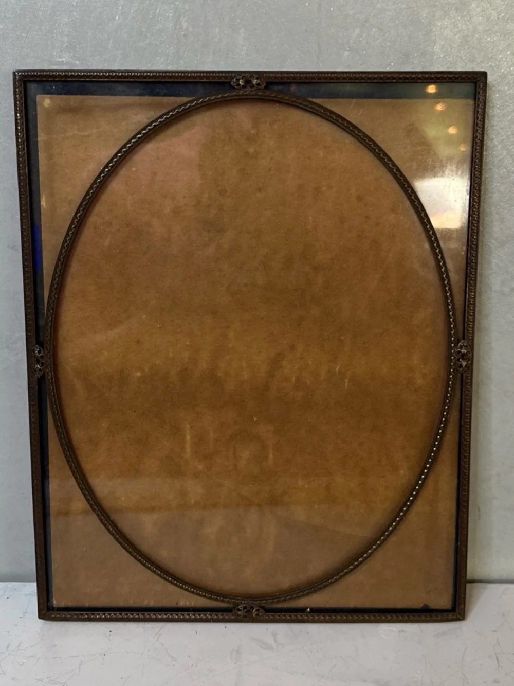 ANTIQUE BRONZE OVAL ORNATE PICTURE FRAME FITS 8X10